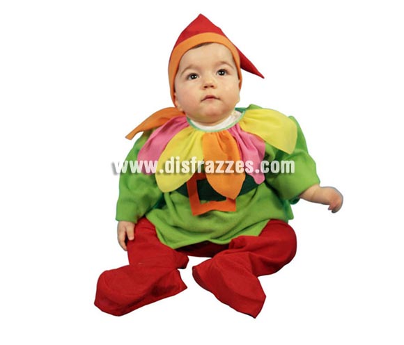 Disfraz de Enanito para bebés de 12 a 24 meses. Incluye gorro, camisa, cinturón y pantalones.