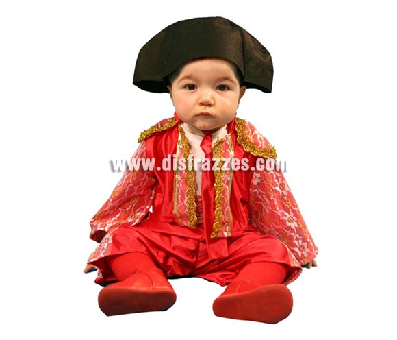 Disfraz de Torero para bebés de 12 a 24 meses. Incluye pantalón, chaqueta, fajín, corbata y montera.