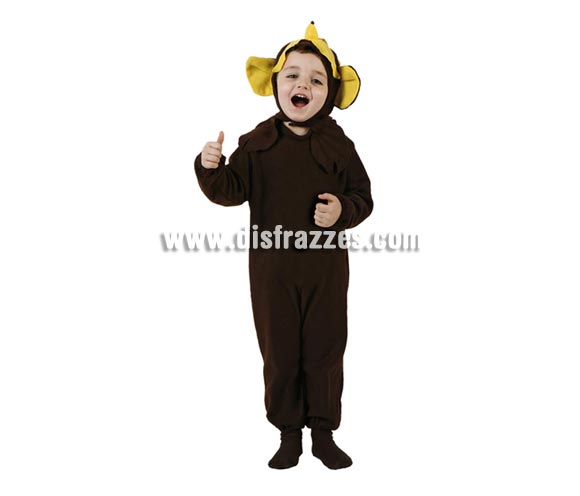 Disfraz muy barato de Mono para niños de 3 a 4 años. Incluye mono y capucha.