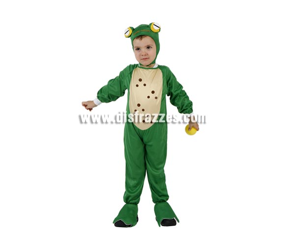 Disfraz muy barato de Rana para niños de 5 a 6 años. Incluye disfraz completo.