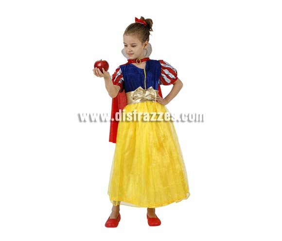 Disfraz de Blancanieves para bebés de 1 a 2 años. Incluye vestido, capa con cuello, lazo de la cabeza y cinturón