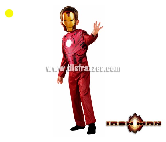 Disfraz de Iron Man para niños de 3 a 5 años. Incluye traje completo. Un disfraz con licencia ideal para regalar en Navidad o Reyes Magos o en cualquier fecha del año.