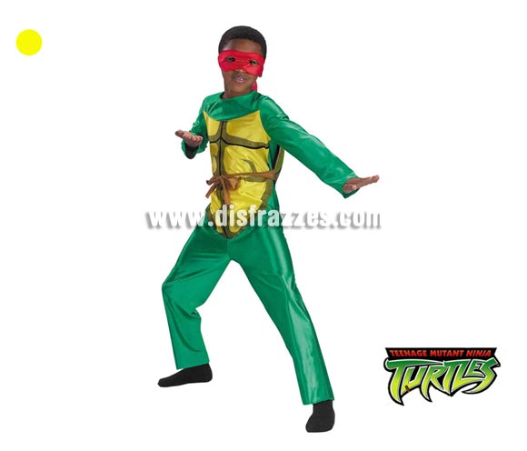 Disfraz de Tortuga Ninja para niños de 5 a 7 años. Incluye traje completo. Un disfraz con licencia ideal para regalar en Navidad o Reyes Magos o en cualquier fecha del año.