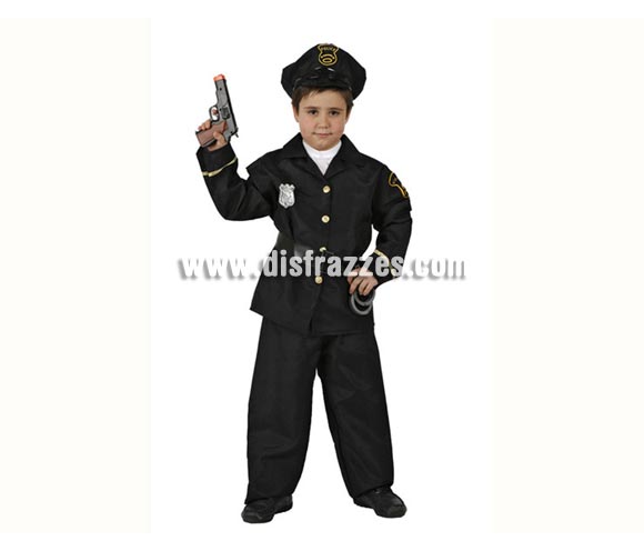 Disfraz de Policía para niños de 5 a 6 años. Pistolas y Esposas NO incluidas, podrás verlas en la sección de Complementos.