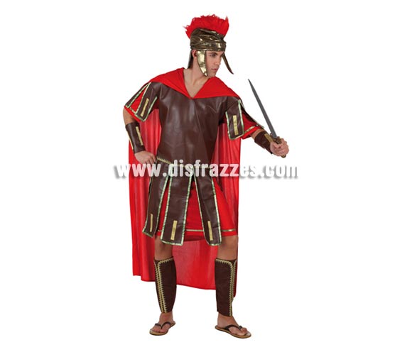 Disfraz de Centurión Romano para hombre. Talla 2 ó talla standar M-L = 52/54. Incluye túnica, casco, cubrebrazos y cubrebotas. Perfecto para Navidad.