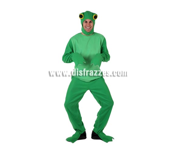 Disfraz barato de Rana para hombre. Talla Standar M-L = 52/54. Incluye mono y gorro.