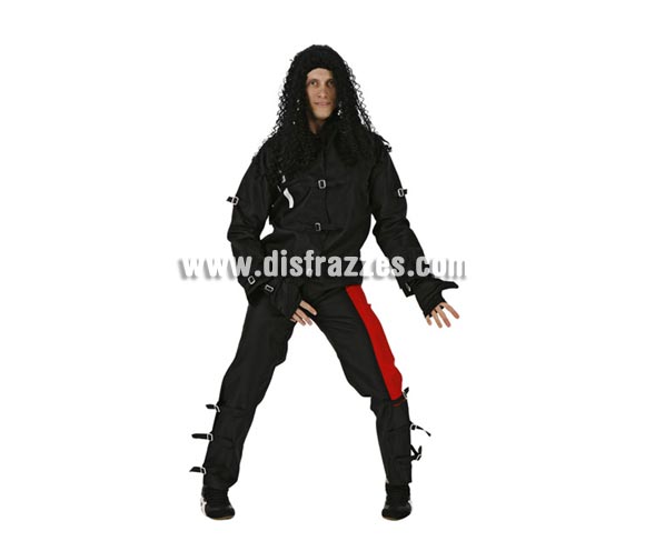Disfraz barato de Rey del Pop para hombre. Talla 3 ó talla XL = 54/58. Incluye chaqueta, pantalón y guantes. Para ir igual que Michael Jackson. 