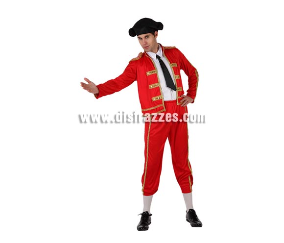 Disfraz barato de Torero o Matador de Toros para hombre. Talla 2 ó talla Standar 52/54. Incluye montera, pantalón, chaqueta, camisa y corbata