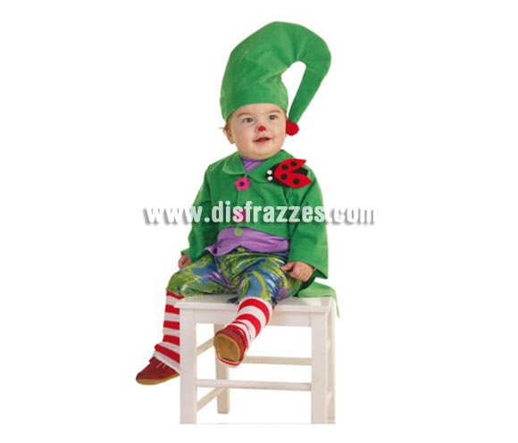 Disfraz de Duende verde para bebés hasta 18 meses.