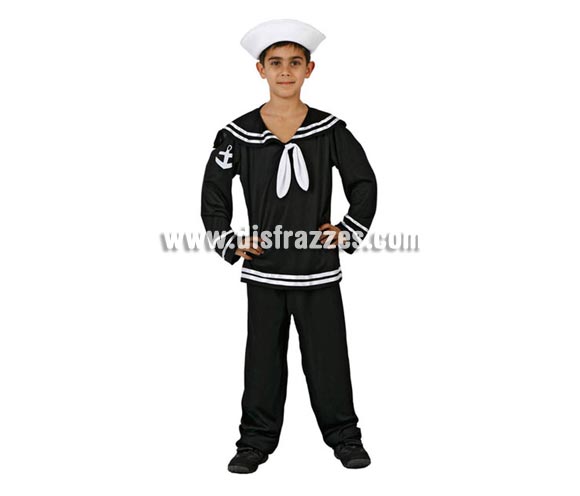 Disfraz de Marinero para niños de 10 a 12 años. Incluye pantalón, camisa y gorro.