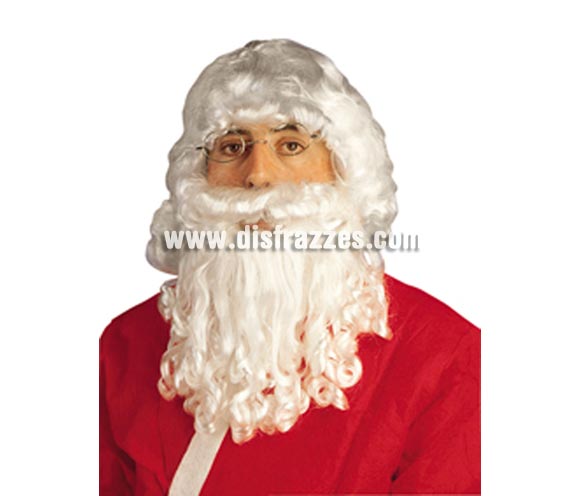 Barba, bigote y peluca de Papa Noel para Navidad.