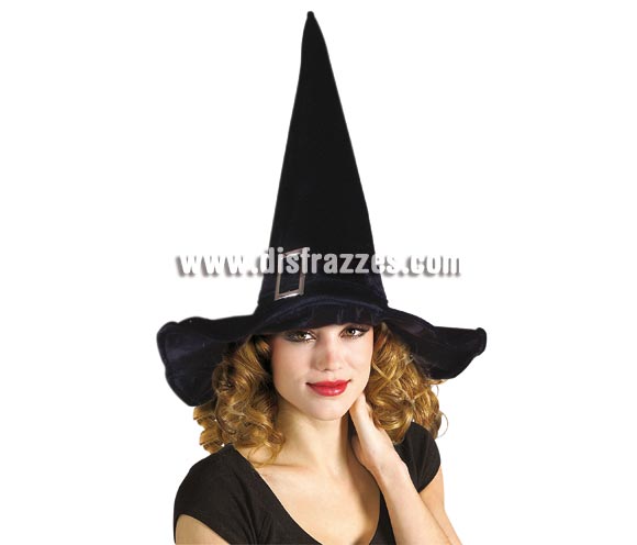 Sombrero de Bruja lujo con hebilla para Halloween.