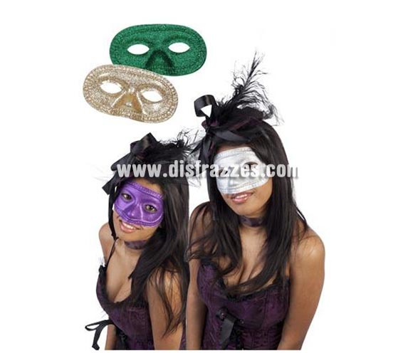 Antifaz glitter. 4 Colores surtidos. Se venden por separado.